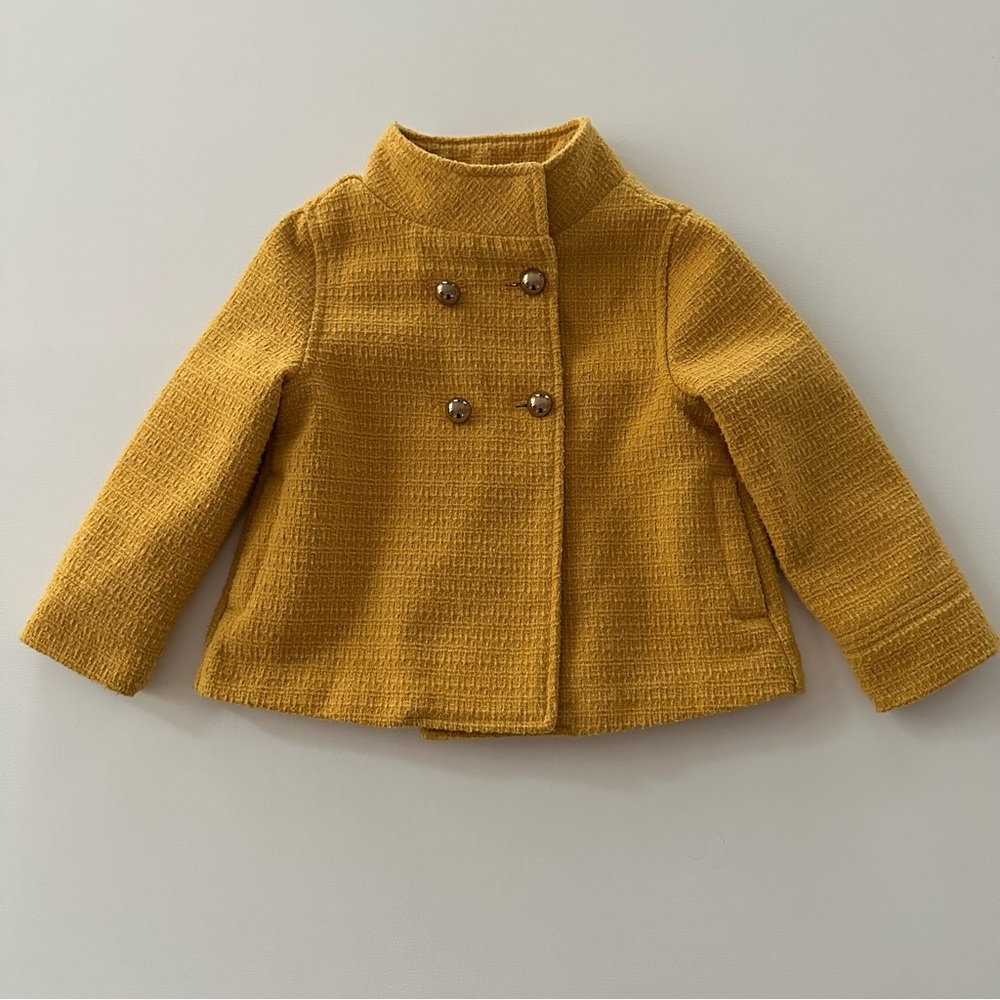 Gymboree Girls 4 Yellow Tweed Pea Coat